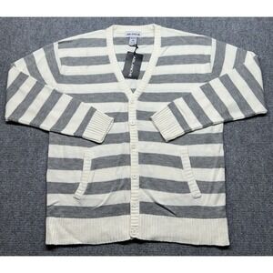 Ablanche Cardigan Sweater Mens 3XL Off White Gray V-Neck Long Sleeve Preppy Y2K